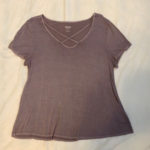 purple, criss-cross neck, Mossimo shirt | size: M